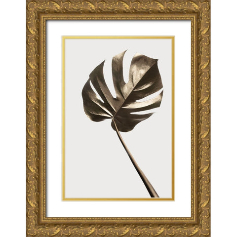 Monstera Gold 04 Gold Ornate Wood Framed Art Print with Double Matting by 1x Studio III