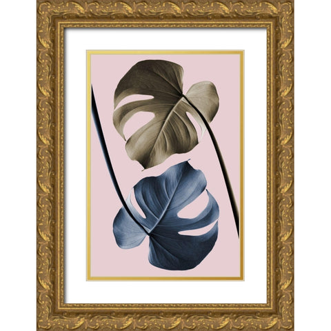 Monstera Pink Light 02 Gold Ornate Wood Framed Art Print with Double Matting by 1x Studio III