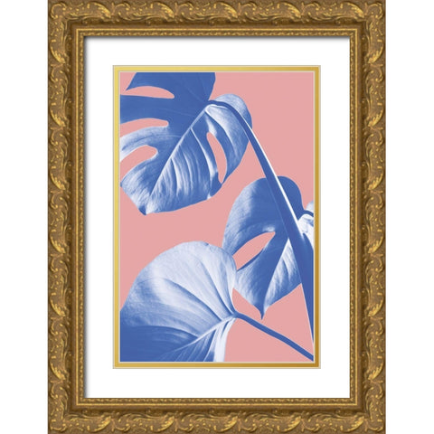 Monstera Purple 05 Gold Ornate Wood Framed Art Print with Double Matting by 1x Studio III
