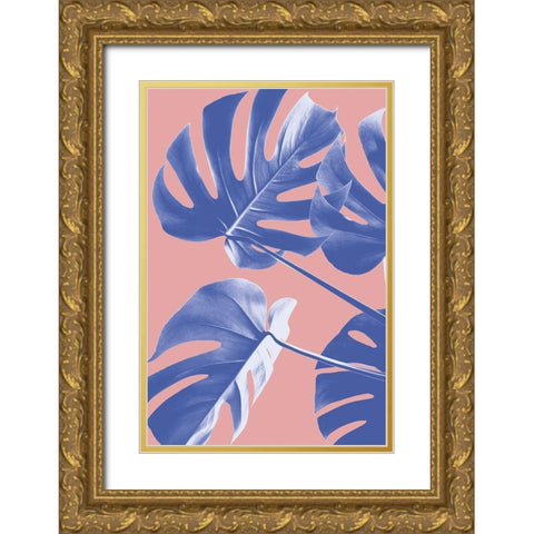Monstera Purple 06 Gold Ornate Wood Framed Art Print with Double Matting by 1x Studio III