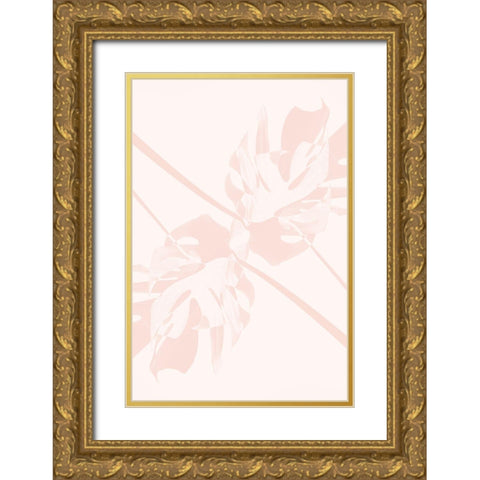 Monstera Kaleidoscope 05 Gold Ornate Wood Framed Art Print with Double Matting by 1x Studio III