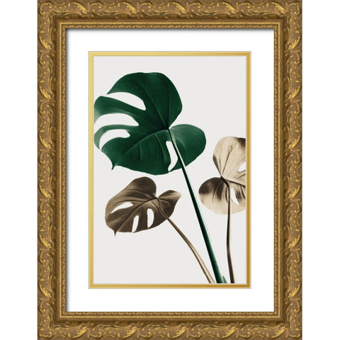 Monstera Mix 04 Gold Ornate Wood Framed Art Print with Double Matting by 1x Studio III