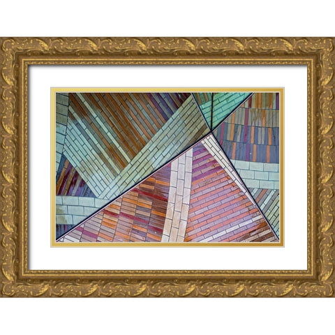 Mosaic Gold Ornate Wood Framed Art Print with Double Matting by Kravanja, Jure