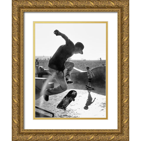 Skateboard Gold Ornate Wood Framed Art Print with Double Matting by Demoulin, Vincent