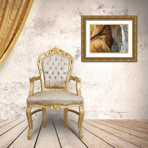 Soulou Beach Gold Ornate Wood Framed Art Print with Double Matting by Melesan, Serge