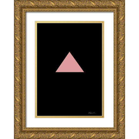Pink Triangle Gold Ornate Wood Framed Art Print with Double Matting by 1x Studio II
