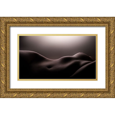 Bodyscape Gold Ornate Wood Framed Art Print with Double Matting by Li Causi, Gianluca
