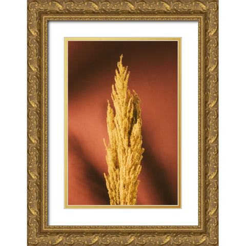Yellow Grass Rust Gold Ornate Wood Framed Art Print with Double Matting by 1x Studio III