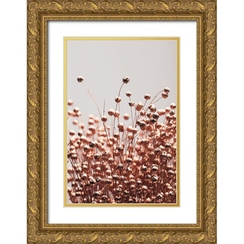 Dried Grass Copper 05 Gold Ornate Wood Framed Art Print with Double Matting by 1x Studio III