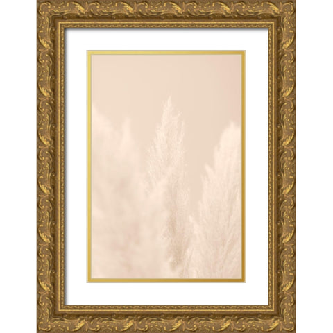 Pampas Grass Beige 04 Gold Ornate Wood Framed Art Print with Double Matting by 1x Studio III