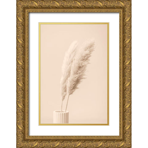 Pampas Grass Begie 13 Gold Ornate Wood Framed Art Print with Double Matting by 1x Studio III