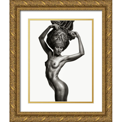 Awakening. Flowers Series. Gold Ornate Wood Framed Art Print with Double Matting by Nazarov, Mark