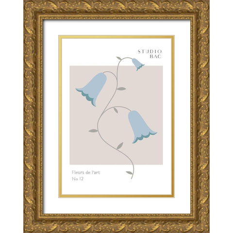 Bluebells Studio Bac Gold Ornate Wood Framed Art Print with Double Matting by 1x Studio II