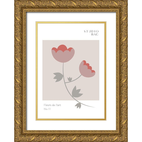 Roses Studio Bac Gold Ornate Wood Framed Art Print with Double Matting by 1x Studio II