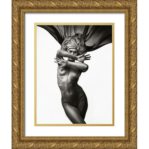 Thorn. Series Flowers Gold Ornate Wood Framed Art Print with Double Matting by Nazarov, Mark