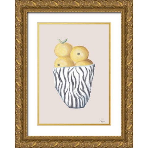 Zebra Bowl Gold Ornate Wood Framed Art Print with Double Matting by 1x Studio II