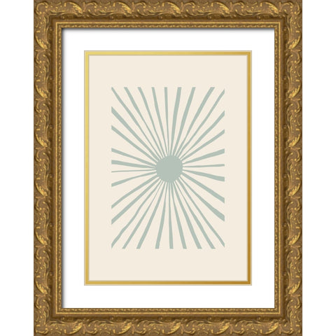 The Sun Grey Gold Ornate Wood Framed Art Print with Double Matting by 1x Studio