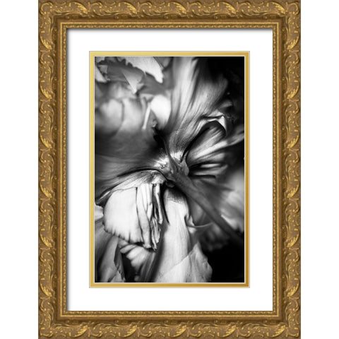 Flower Gold Ornate Wood Framed Art Print with Double Matting by Stella, CYAN