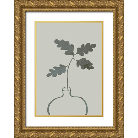 Green Oak Plant Gold Ornate Wood Framed Art Print with Double Matting by 1x Studio