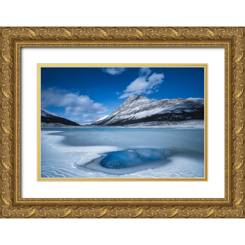 Ice Lake Time Gold Ornate Wood Framed Art Print with Double Matting by Li, Yongnan