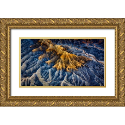 Badlands Gold Ornate Wood Framed Art Print with Double Matting by Zheng, Michael