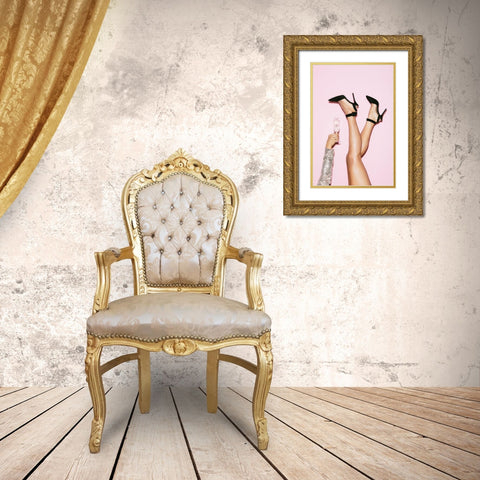 Cheers Disco Gold Ornate Wood Framed Art Print with Double Matting by 1x Studio III