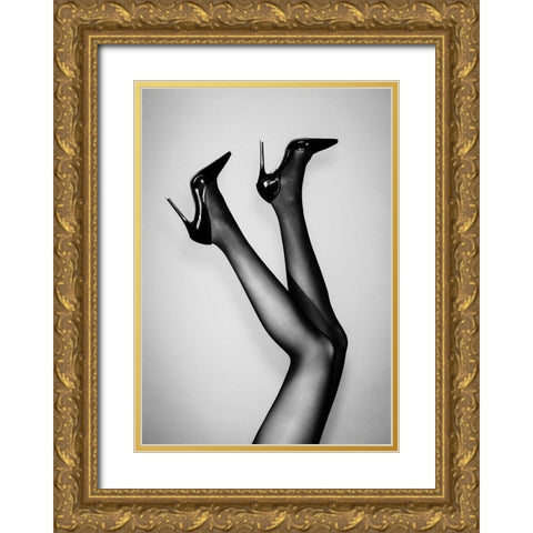 Kick up Your Heels #03 Gold Ornate Wood Framed Art Print with Double Matting by 1x Studio III