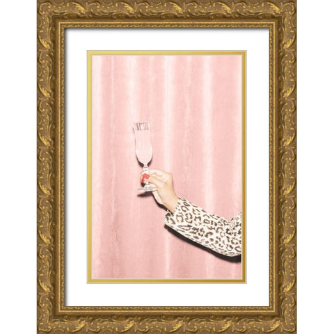 Heres To Pink 04 Gold Ornate Wood Framed Art Print with Double Matting by 1x Studio III