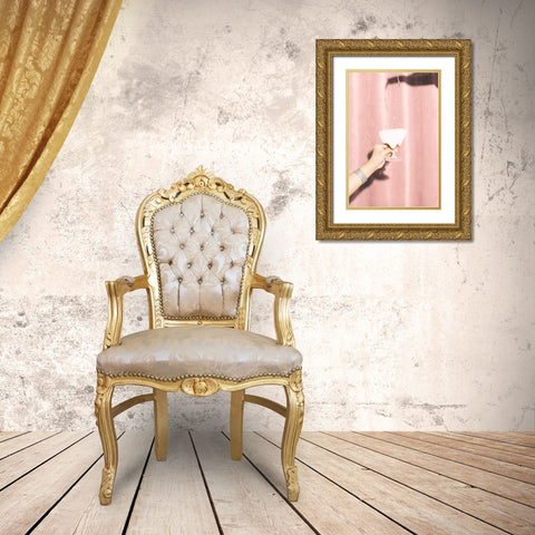 Heres To Pink 04 Gold Ornate Wood Framed Art Print with Double Matting by 1x Studio III