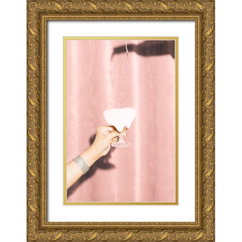 Heres To Pink 04 Gold Ornate Wood Framed Art Print with Double Matting by 1x Studio III
