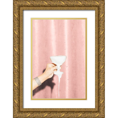 Heres To Pink 05 Gold Ornate Wood Framed Art Print with Double Matting by 1x Studio III