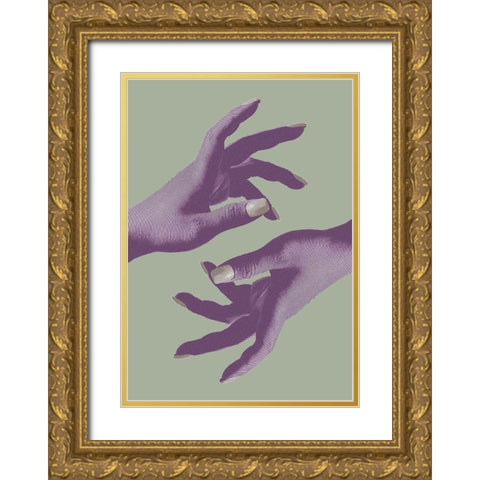 Reaching No 01 Gold Ornate Wood Framed Art Print with Double Matting by 1x Studio III