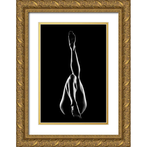 Lines Gold Ornate Wood Framed Art Print with Double Matting by Golob, Gorazd