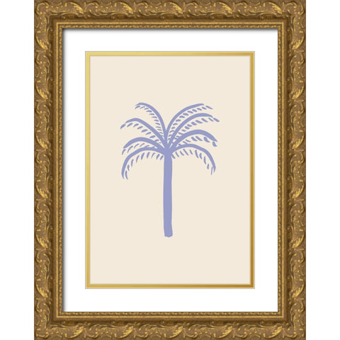 Lilac Palm Gold Ornate Wood Framed Art Print with Double Matting by 1x Studio