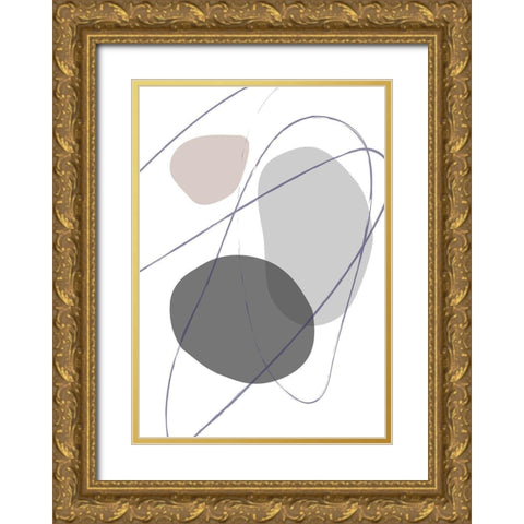 New Shapes Beige No 2 Gold Ornate Wood Framed Art Print with Double Matting by 1x Studio