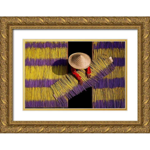 Drying Incenses Gold Ornate Wood Framed Art Print with Double Matting by Herliyanto, Gatot