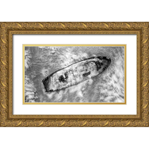Abandoned Wreck Gold Ornate Wood Framed Art Print with Double Matting by Meirovich, Ido
