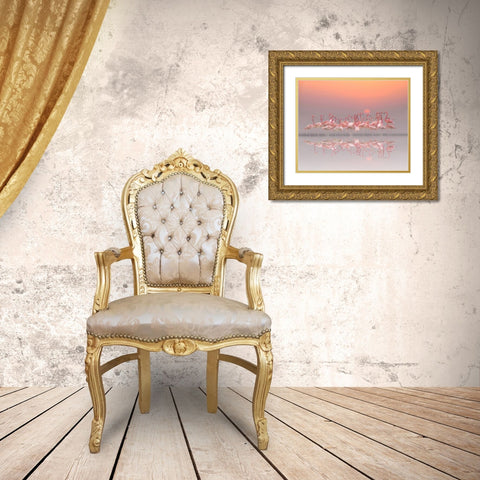 Meeting Before Sunset Gold Ornate Wood Framed Art Print with Double Matting by Cseresnjes, Anna