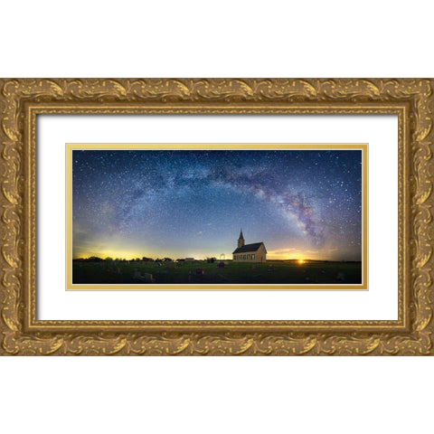 Peace On Earth Gold Ornate Wood Framed Art Print with Double Matting by Zheng, Michael