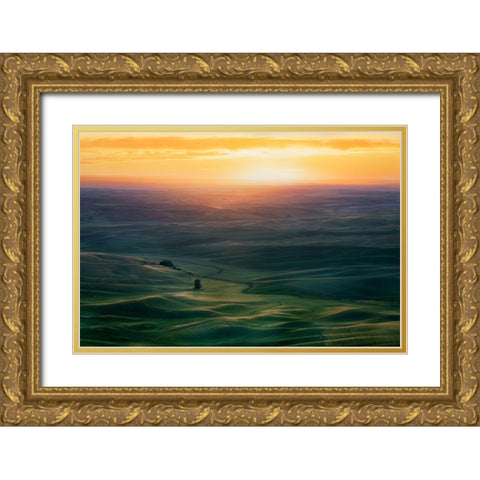 Sunset Over Colfax Gold Ornate Wood Framed Art Print with Double Matting by Xiao, Hanping