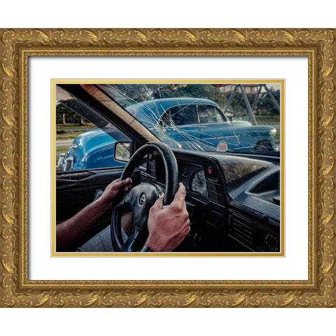 Driving Ii Gold Ornate Wood Framed Art Print with Double Matting by Bauer, Andreas