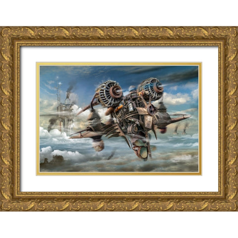 Return To Home Base Gold Ornate Wood Framed Art Print with Double Matting by Penchev, Radoslav