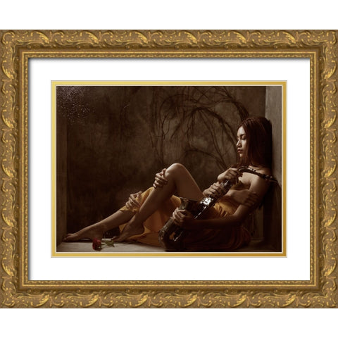 Play Me A Song! Gold Ornate Wood Framed Art Print with Double Matting by Kisworo, Sebastian