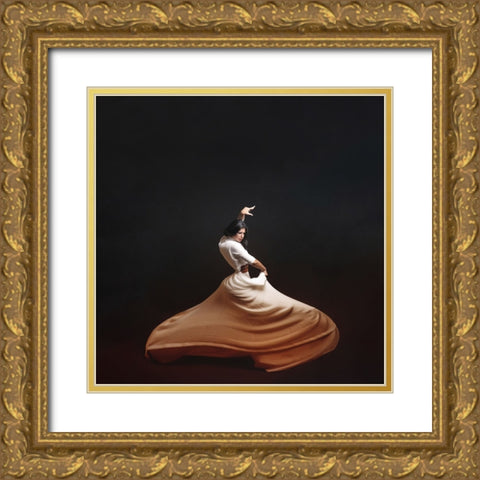 The Girl A Dance Gold Ornate Wood Framed Art Print with Double Matting by Hasheminasab, Moein