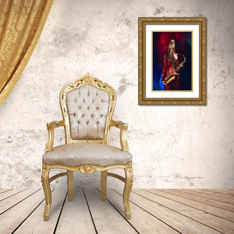 The Music Of Colors Gold Ornate Wood Framed Art Print with Double Matting by Bolgov (Axe), Ruslan