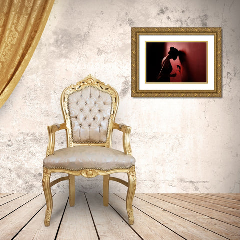 Red Rose 3 Gold Ornate Wood Framed Art Print with Double Matting by Kisworo, Sebastian