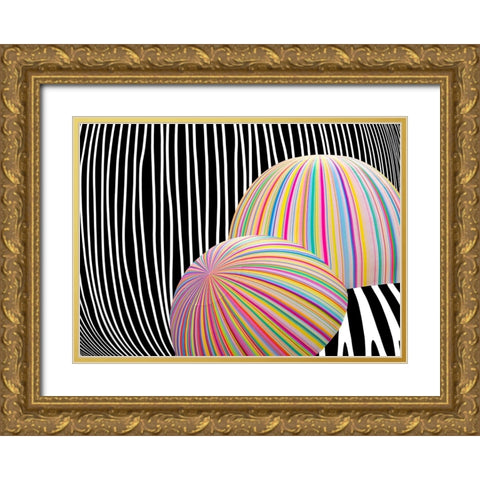 Abstract Expression Gold Ornate Wood Framed Art Print with Double Matting by Pearson, Wayne