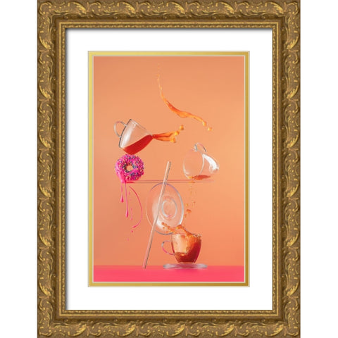 Pink Glazing Gold Ornate Wood Framed Art Print with Double Matting by Belenko, Dina