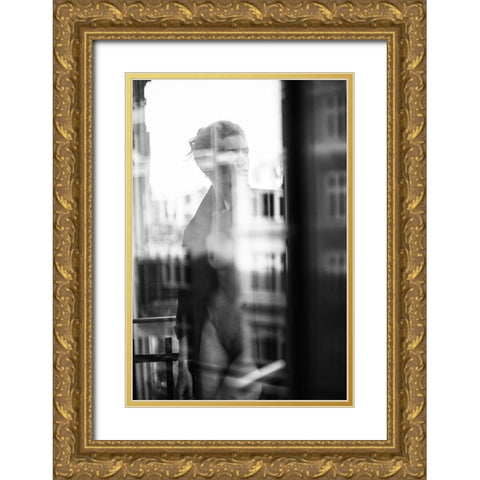 Mirror Gold Ornate Wood Framed Art Print with Double Matting by Kaminski, Lukas