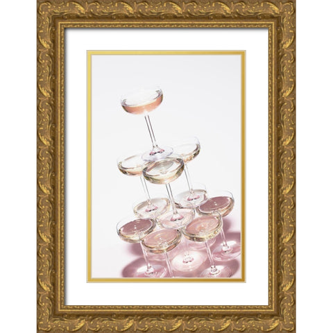 Champagne tower_1 Gold Ornate Wood Framed Art Print with Double Matting by 1x Studio III